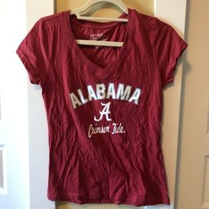 Red Alabama Crimson Tide V neck T-shirt